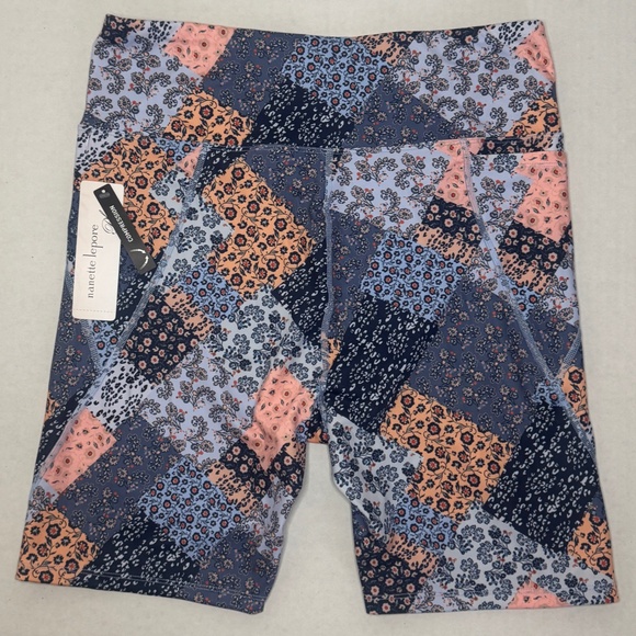 NWT Nanette Lepore Play Floral Patchwork Compression Shorts - Picture 5 of 5